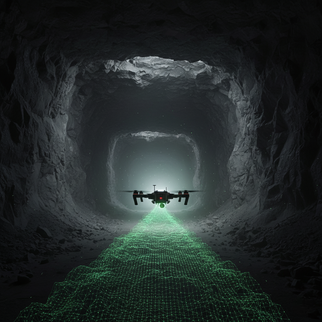Autonomous drone mapping hazardous underground stopes and voids